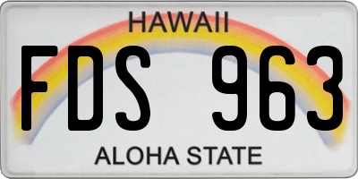 HI license plate FDS963