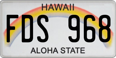 HI license plate FDS968