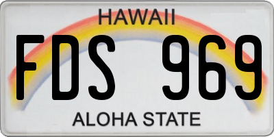 HI license plate FDS969