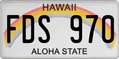 HI license plate FDS970