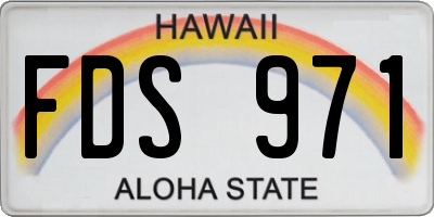 HI license plate FDS971