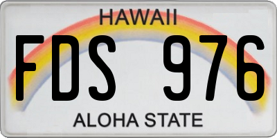 HI license plate FDS976