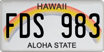 HI license plate FDS983