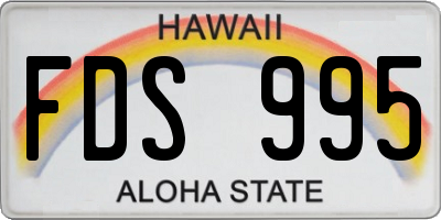 HI license plate FDS995