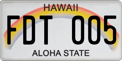 HI license plate FDT005