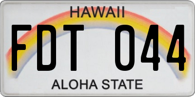 HI license plate FDT044