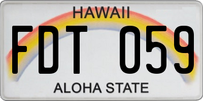 HI license plate FDT059