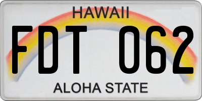 HI license plate FDT062
