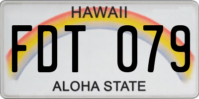 HI license plate FDT079
