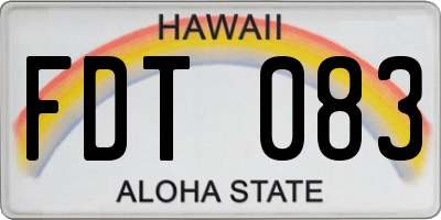 HI license plate FDT083
