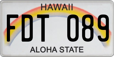 HI license plate FDT089