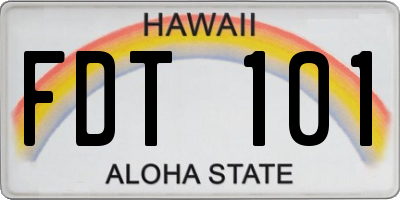 HI license plate FDT101