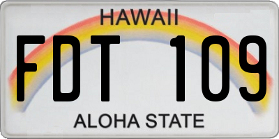HI license plate FDT109