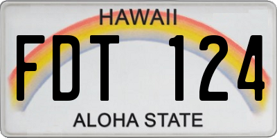 HI license plate FDT124
