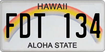 HI license plate FDT134