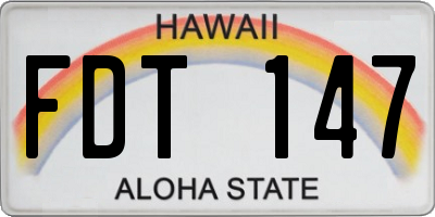 HI license plate FDT147