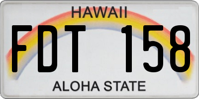 HI license plate FDT158