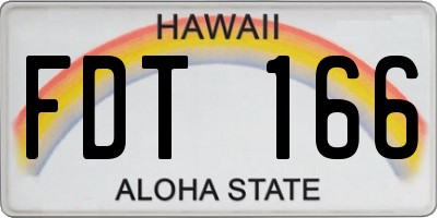 HI license plate FDT166