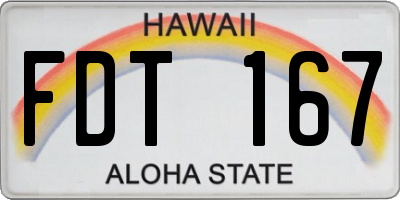 HI license plate FDT167