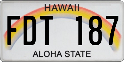 HI license plate FDT187