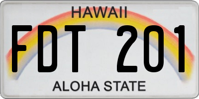 HI license plate FDT201