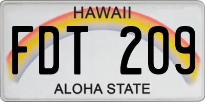 HI license plate FDT209