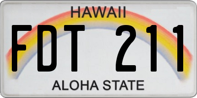 HI license plate FDT211