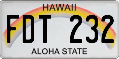 HI license plate FDT232