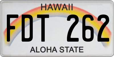HI license plate FDT262