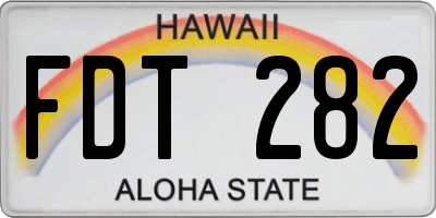 HI license plate FDT282