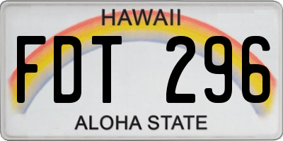 HI license plate FDT296