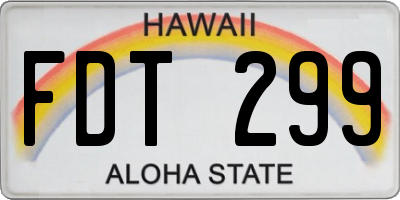 HI license plate FDT299