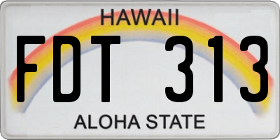 HI license plate FDT313