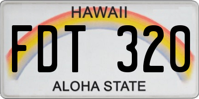 HI license plate FDT320