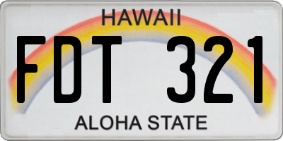 HI license plate FDT321
