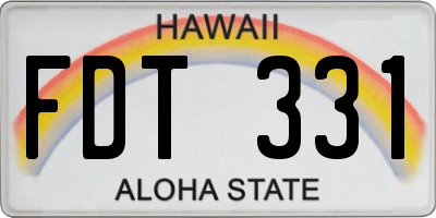 HI license plate FDT331