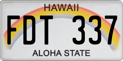 HI license plate FDT337