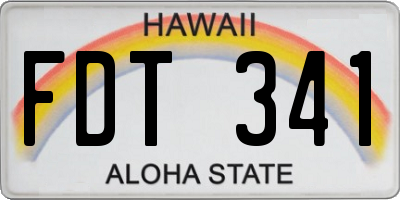 HI license plate FDT341