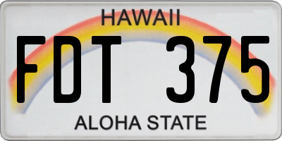 HI license plate FDT375