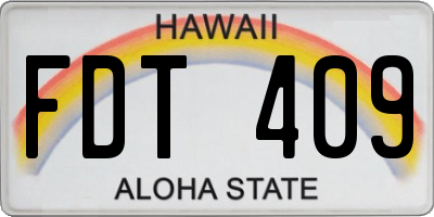 HI license plate FDT409