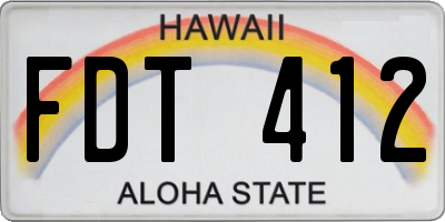 HI license plate FDT412