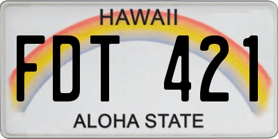HI license plate FDT421