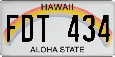 HI license plate FDT434
