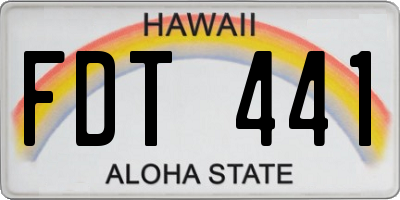 HI license plate FDT441