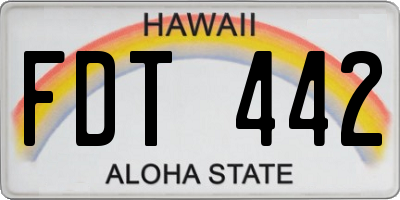 HI license plate FDT442