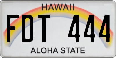 HI license plate FDT444