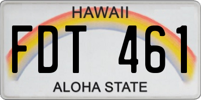 HI license plate FDT461
