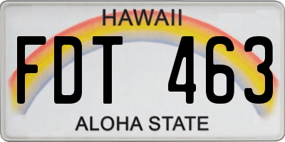 HI license plate FDT463