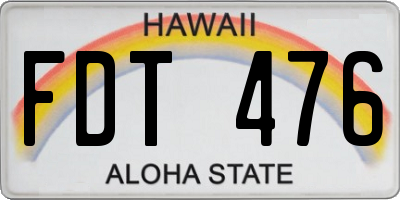 HI license plate FDT476