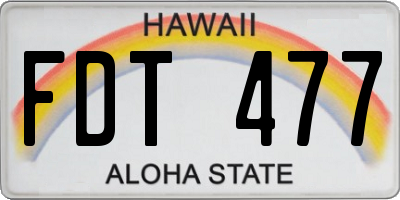 HI license plate FDT477